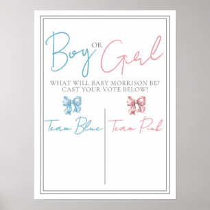 Roze of Blau Geslacht Reveal Feest Stem Bord Poster