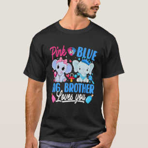 Roze Of Blau Grote Broer Houdt Van Jou Geslacht Re T-shirt
