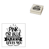 Roze of Blau Mama houdt van Jou Rubberstempel (Gestempeld)