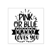 Roze of Blau Mama houdt van Jou Rubberstempel (Afrduk)