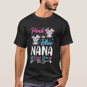 Roze Of Blau Nona Loves You Koe Baby Geslacht Onth T-shirt