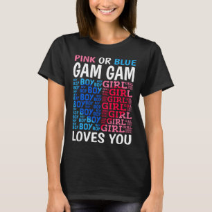Roze of Blauw Gam Loves You Geslacht onthullen Bab T-shirt