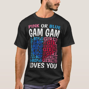 Roze of Blauw Gam Loves You Geslacht onthullen Bab T-shirt