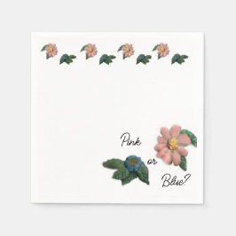 Roze of blauw? Gender Reveal Baby shower Napkins Servet
