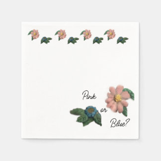 Roze of blauw? Gender Reveal Baby shower Napkins Servet