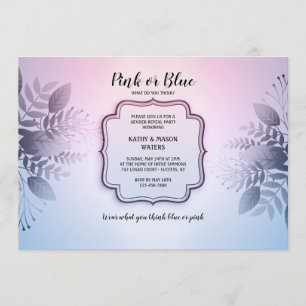 Roze of Blauw Geslacht Onthullen Uitnodiging van d