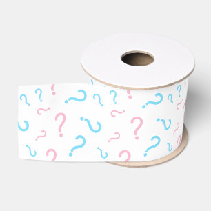 Roze of Blauw Geslacht onthullen Witte Grosgrain l Lint