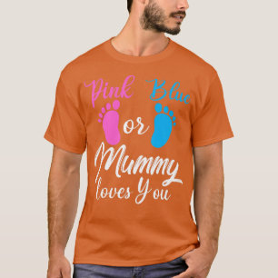 Roze of blauw geslacht onthullen Zwangere mammie-l T-shirt