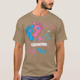Roze of Blauw Geslacht Zwangerschap oma-liefhebber T-shirt
