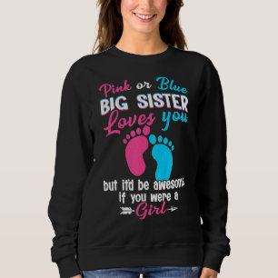 Roze of Blauw Grote Zuster Loves You Meisje Geslac Trui