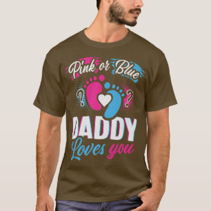 Roze of blauw je vader houdt van je geslacht om je t-shirt
