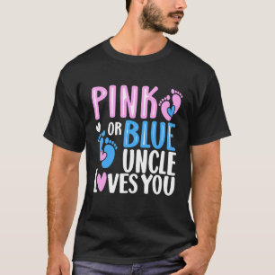 roze of blauw oom houdt van je geslacht onthullen t-shirt