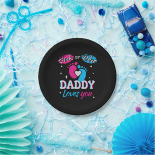 Roze of blauw, papa houdt van je papieren bordje