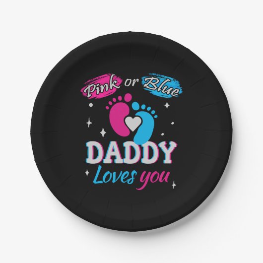 Roze of blauw, papa houdt van je papieren bordje (Voorkant)