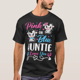 Roze of blauw tante houdt van je Koe Baby Geslacht T-shirt