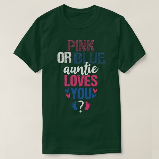 Roze of blauw Tante houdt van je T-shirt (Design voorkant)