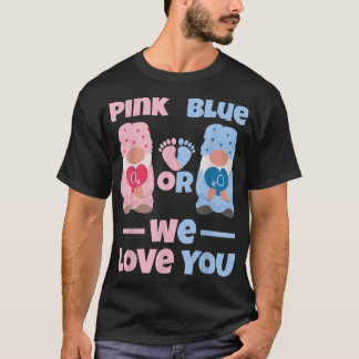 Roze of blauw We houden van je familie sekse onthu T-shirt