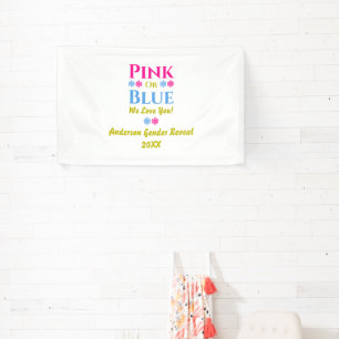 Roze of blauw, we houden van je! Geslacht Spandoek