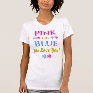 Roze of blauw, we houden van je! Geslacht T-Shirt 