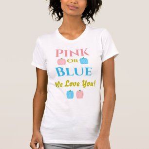 Roze of blauw, we houden van je! Geslacht T-Shirt 