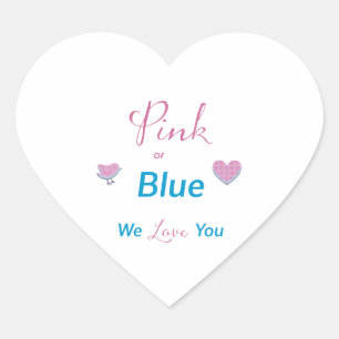 Roze of blauw We houden van je hart Hart Sticker