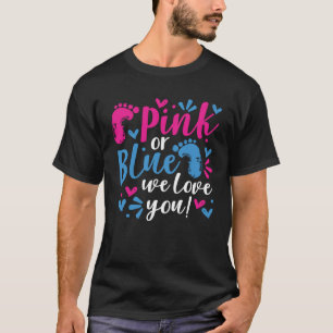 Roze of blauw We houden van je schattig geslacht o T-shirt