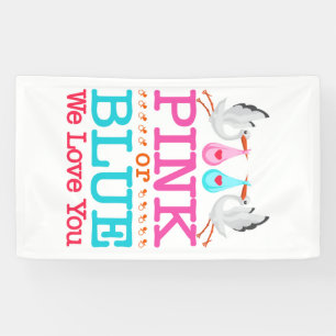 Roze of blauw We houden van je sekse die je in een Spandoek