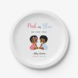 Roze of Blauwe Afro-Amerikaanse Baby Geslacht Reve Papieren Bordje