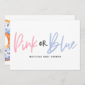 Roze of blauwe baby shower aankondiging (Voorkant / Achterkant)