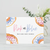 Roze of blauwe baby shower aankondiging (Staand voorkant)