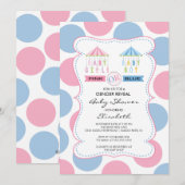 Roze of blauwe Baby shower onthullen Kaart (Voorkant / Achterkant)
