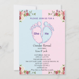 Roze of blauwe baby voet kaart