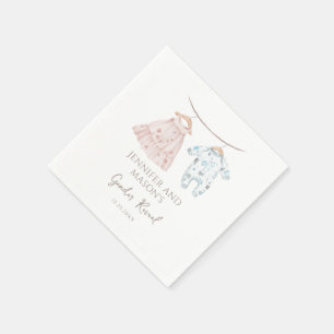 Roze of Blauwe Babykleren Boho Geslacht Reveal Servet