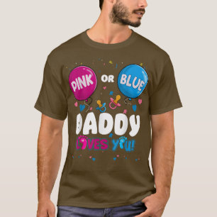 Roze of blauwe ballon papa houdt van je sekse onth t-shirt