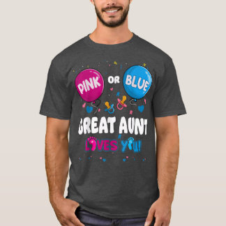 Roze of blauwe ballon Tante houdt van je geslacht T-shirt