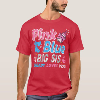 Roze of blauwe Big Sis houdt van je Baby T-shirt