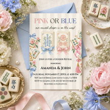 Roze of Blauwe Bloemige Mahjong Geslacht Reveal