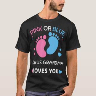 Roze of blauwe bonus Oma houdt van je geslachtsont T-shirt