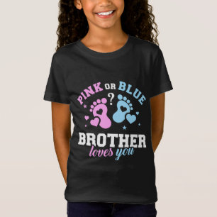 Roze of blauwe broer hou van je grappige Vaderdag T-shirt