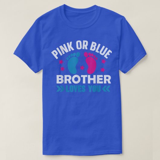 Roze of blauwe broer houdt van je Baby Zwangerscha T-shirt (Design voorkant)