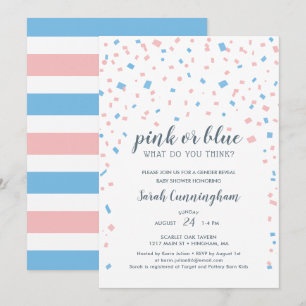 Roze of Blauwe Geslacht Onthullen Confetti Baby sh Kaart