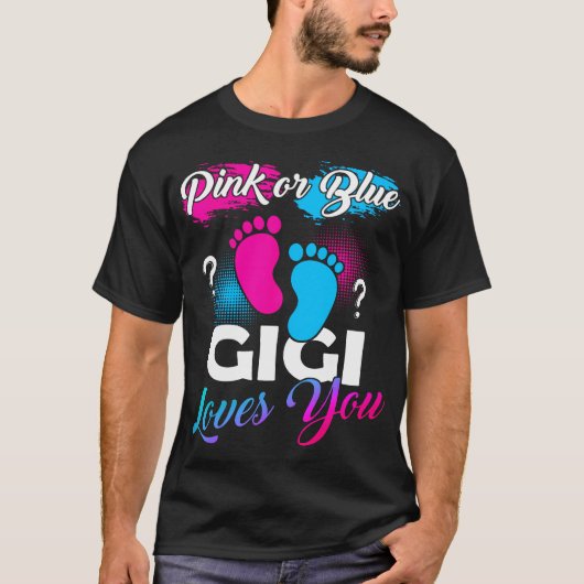 Roze of blauwe Gigi houdt van je Baby T-shirt (Voorkant)