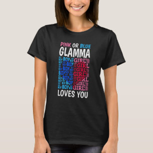 Roze of Blauwe Glamma Loves You Geslacht onthullen T-shirt