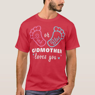 Roze of blauwe godmoeder houdt van je geslacht t-shirt