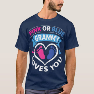 Roze of Blauwe Grammy houdt van je Baby onthullen T-shirt