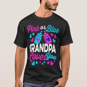 Roze of blauwe GRANDPA houdt van je ouders om cade T-shirt