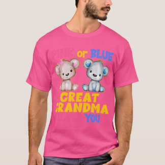 Roze of blauwe grootmoeder houdt van je geslacht t-shirt