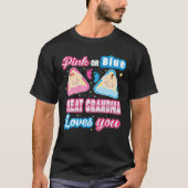 Roze of blauwe grootmoeder houdt van je geslacht t-shirt (Voorkant)