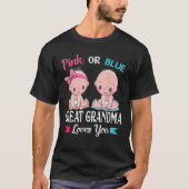 Roze of blauwe grootmoeder houdt van je geslacht t-shirt (Voorkant)