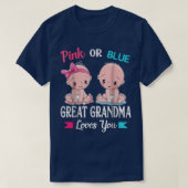 Roze of blauwe grootmoeder houdt van je geslacht t-shirt (Design voorkant)